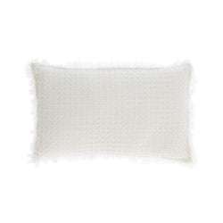 Antonella Waffle Rectangular Cushion in White (Save 25%)