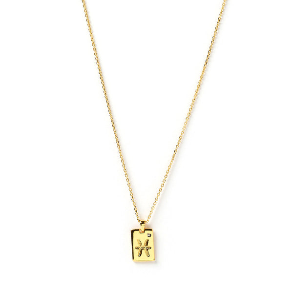 Arms of Eve - Zodiac Gold Tag Necklace - Pisces