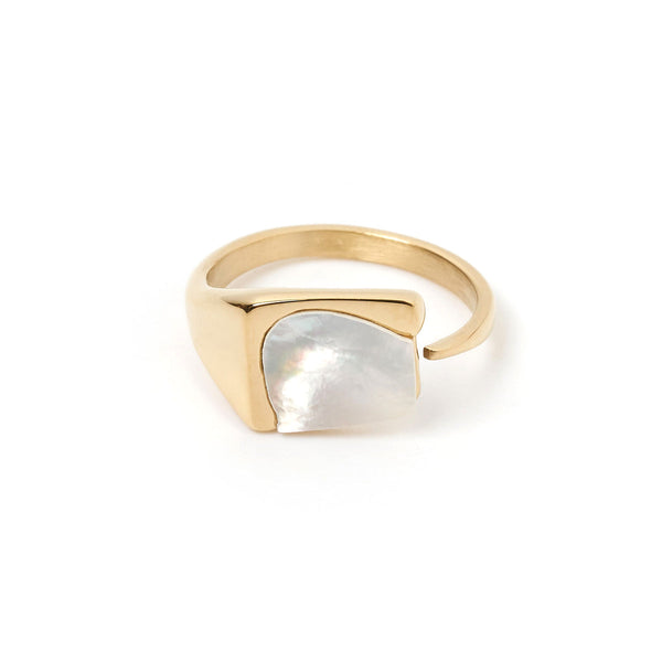 Cleo Gold & Mother of Pearl Ring - Size 6