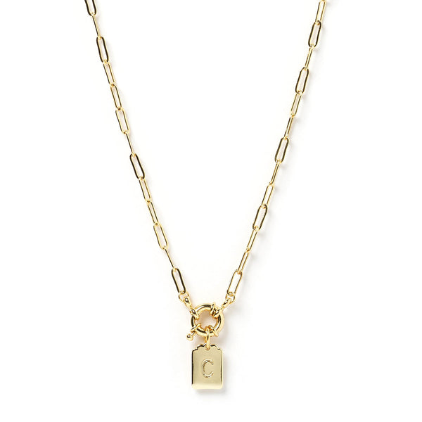 Arms of Eve - Letter C Gold Tag Necklace