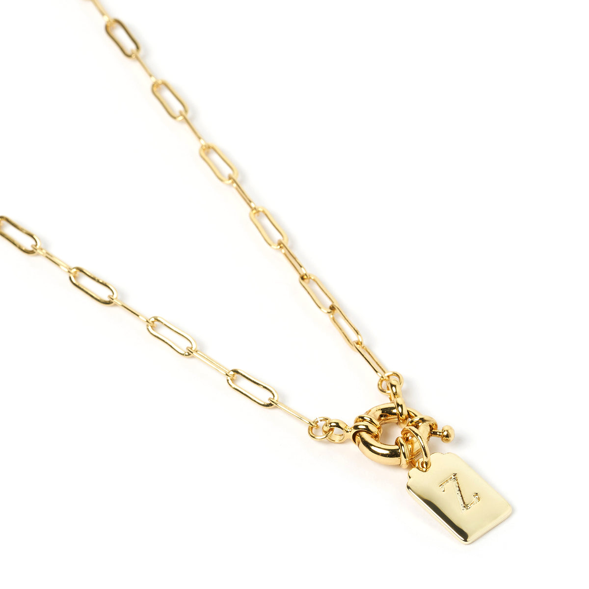Arms of Eve - Letter Z Gold Tag Necklace