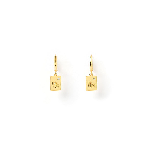 Arms of Eve - Zodiac Gold Tag Earrings - Capricorn