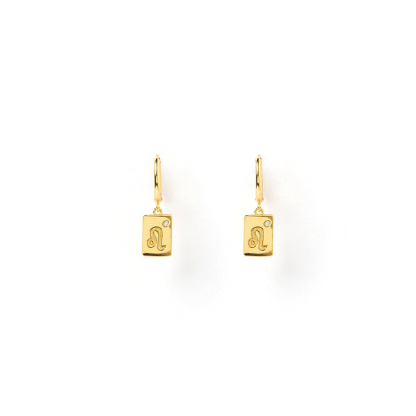 Arms of Eve - Zodiac Gold Tag Earrings - Leo
