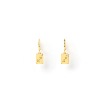 Arms of Eve - Zodiac Gold Tag Earrings - Sagittarius