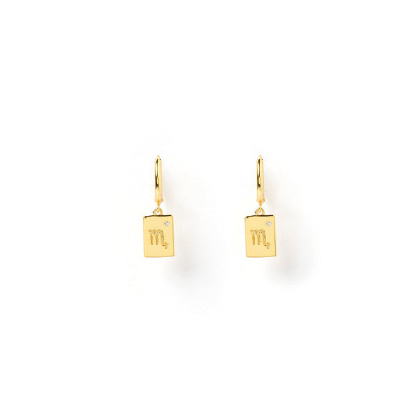 Arms of Eve - Zodiac Gold Tag Earrings - Scorpio