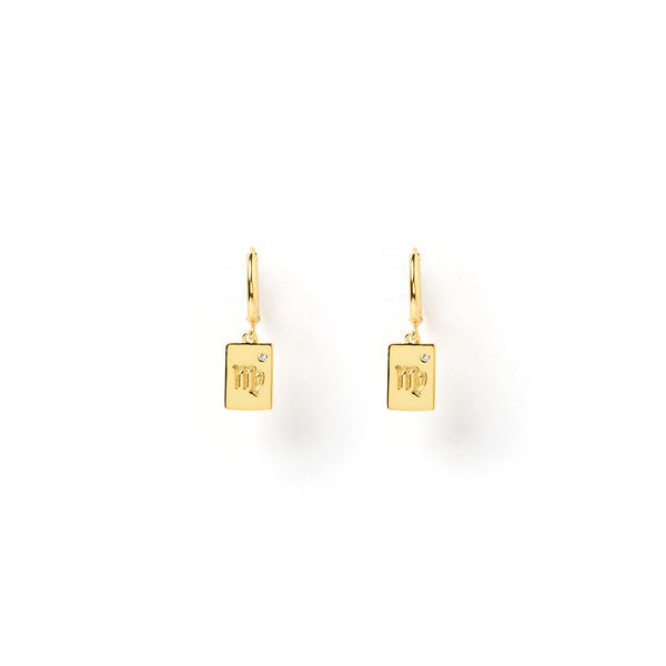 Arms of Eve - Zodiac Gold Tag Earrings - Virgo