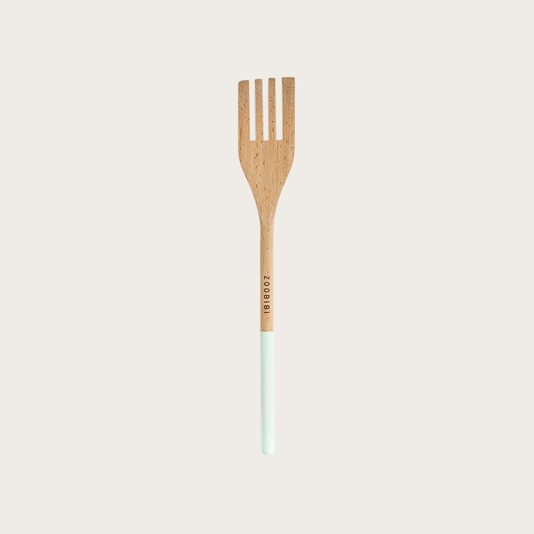 Azibo 3 Piece Beechwood  Utensils in Pastel