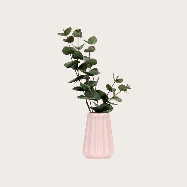 Auguste Small Ribbed Ceramic Vase in Pink - Buy 1 Get 1 Free Sale