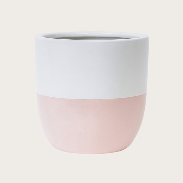 Naim Ceramic Pot in Dusty Pink and White
