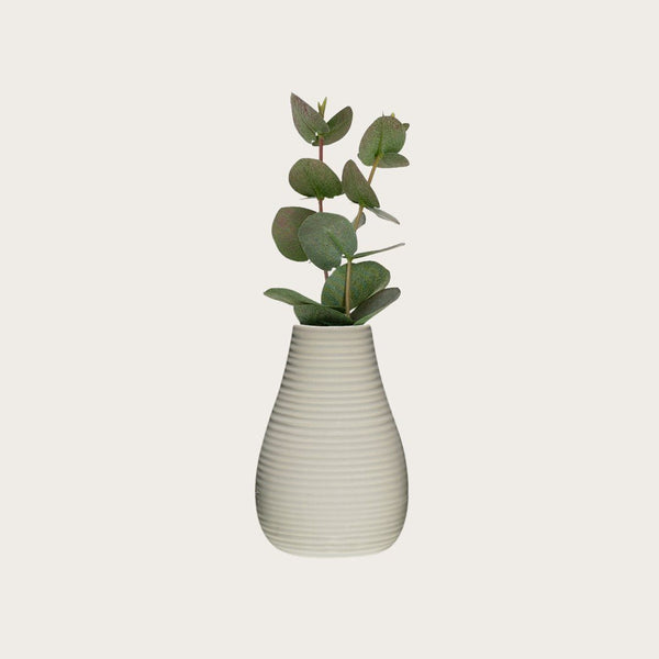 Suha Ceramic Ribbed Vase in Grey (Save 40%)
