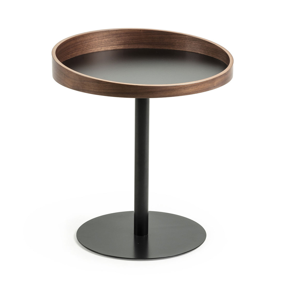 Angelique Side Table in Walnut/Black