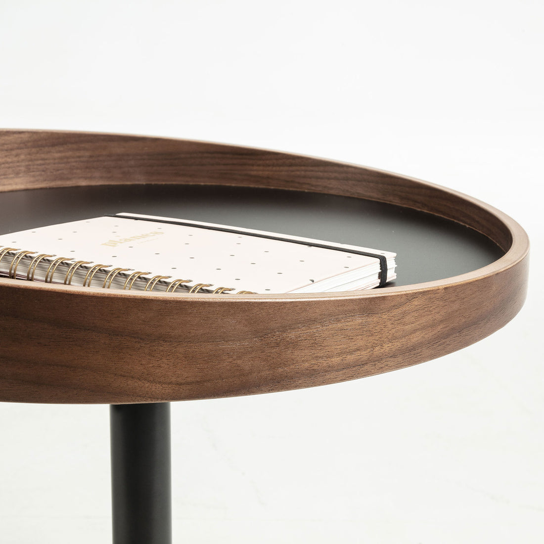 Angelique Side Table in Walnut/Black
