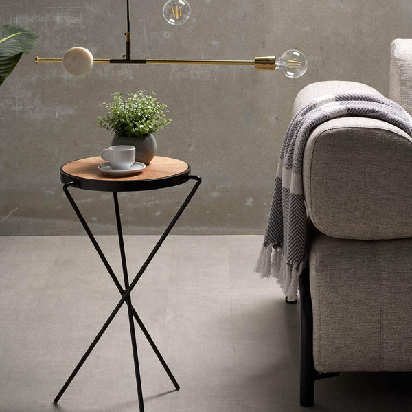 Lamia Acacia Wood & Metal Side Table
