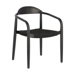Marida Black Wood Armchair Black Seat