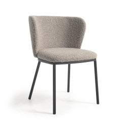 Celine Bouclé Dining Chair in Grey