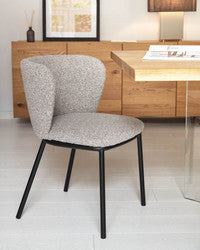 Celine Bouclé Dining Chair in Grey