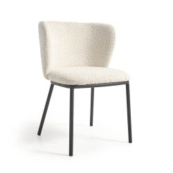 Celine Bouclé Dining Chair in White