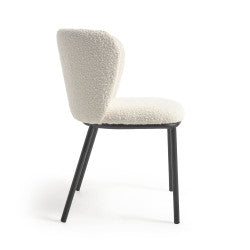 Celine Bouclé Dining Chair in White