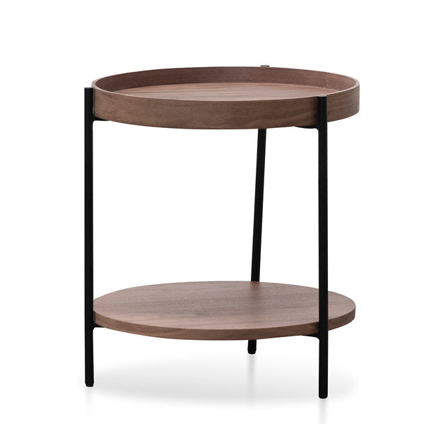 Finias Side Table in Walnut/Black