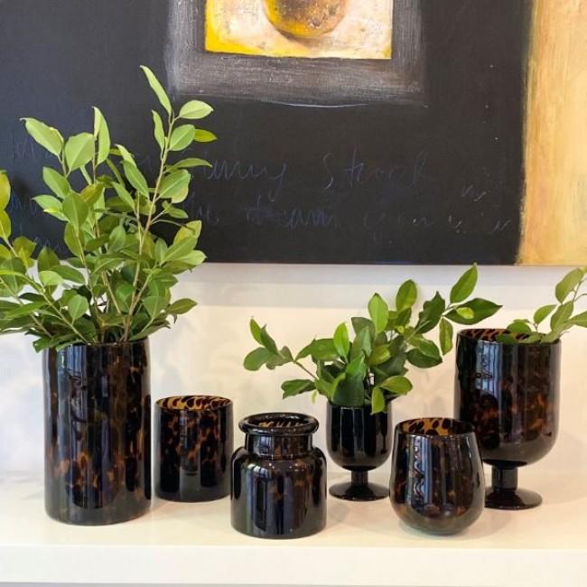 Piper Tortoise Shell Glass Vase - Medium