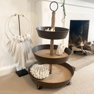 Three Tier Timber &amp; Metal Stand (Save 26%) 80cm