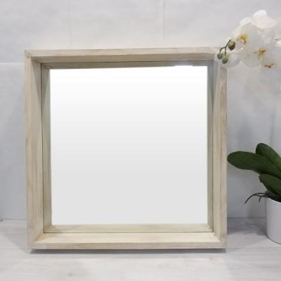 Rhodes Box Frame Mirror in Natural Wood