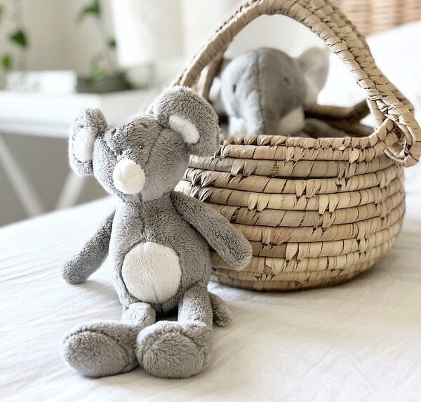 Soft Toy Mouse in Grey/White