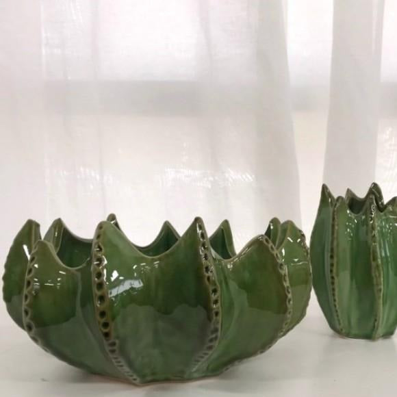 Cactus Ceramic Bowl in Green