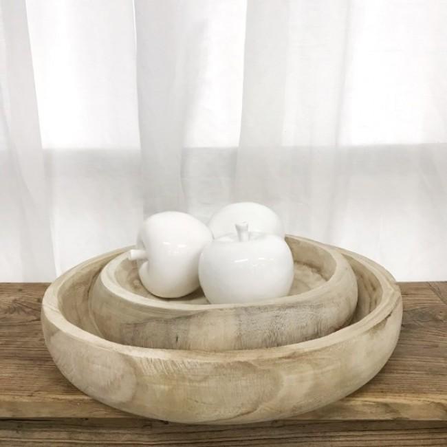 Nora Round Wooden Bowl 38cm