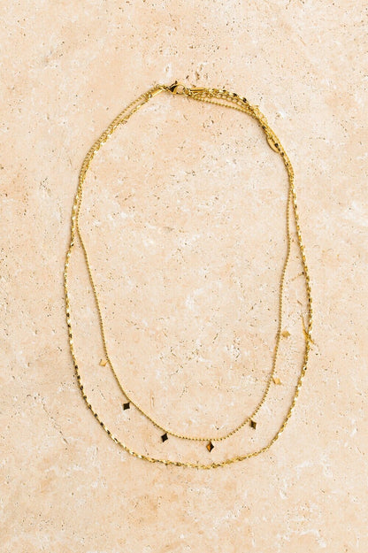 Indigo &amp; Wolfe - Spade Double Layered Gold Necklace