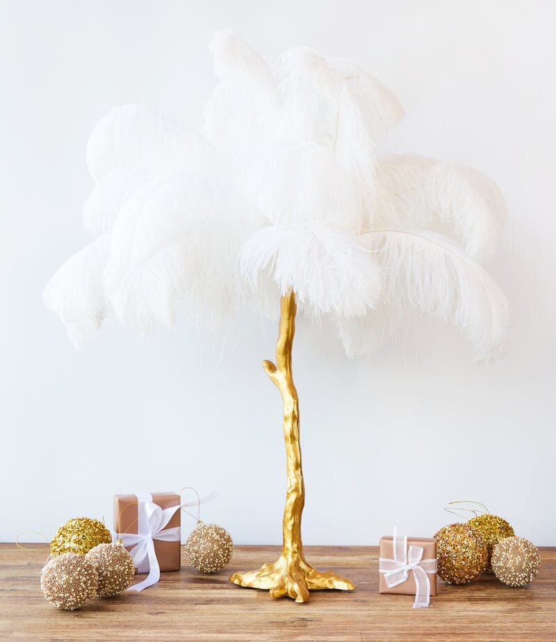 Ostrich Feather in White 73cm