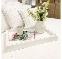 Ava Wooden Serving Trays in White - Set of 2