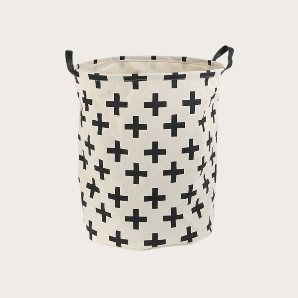 Kalay Canvas Storage Basket in Cross Print