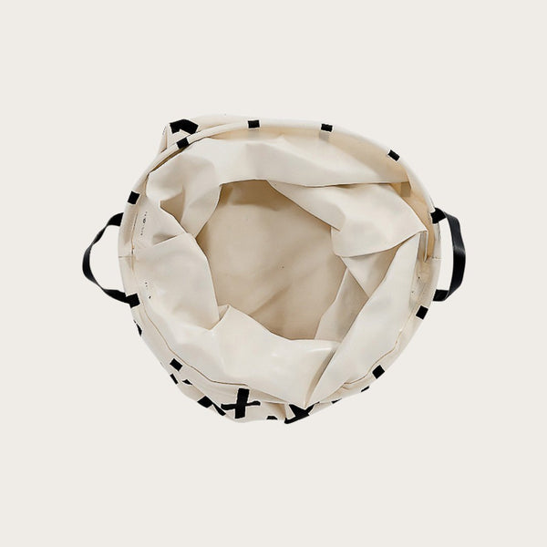 Kalay Canvas Storage Basket in Cross Print