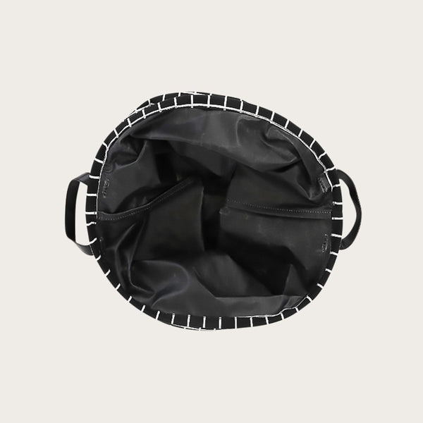 Kalay Storage Basket in Black/White Grid Print