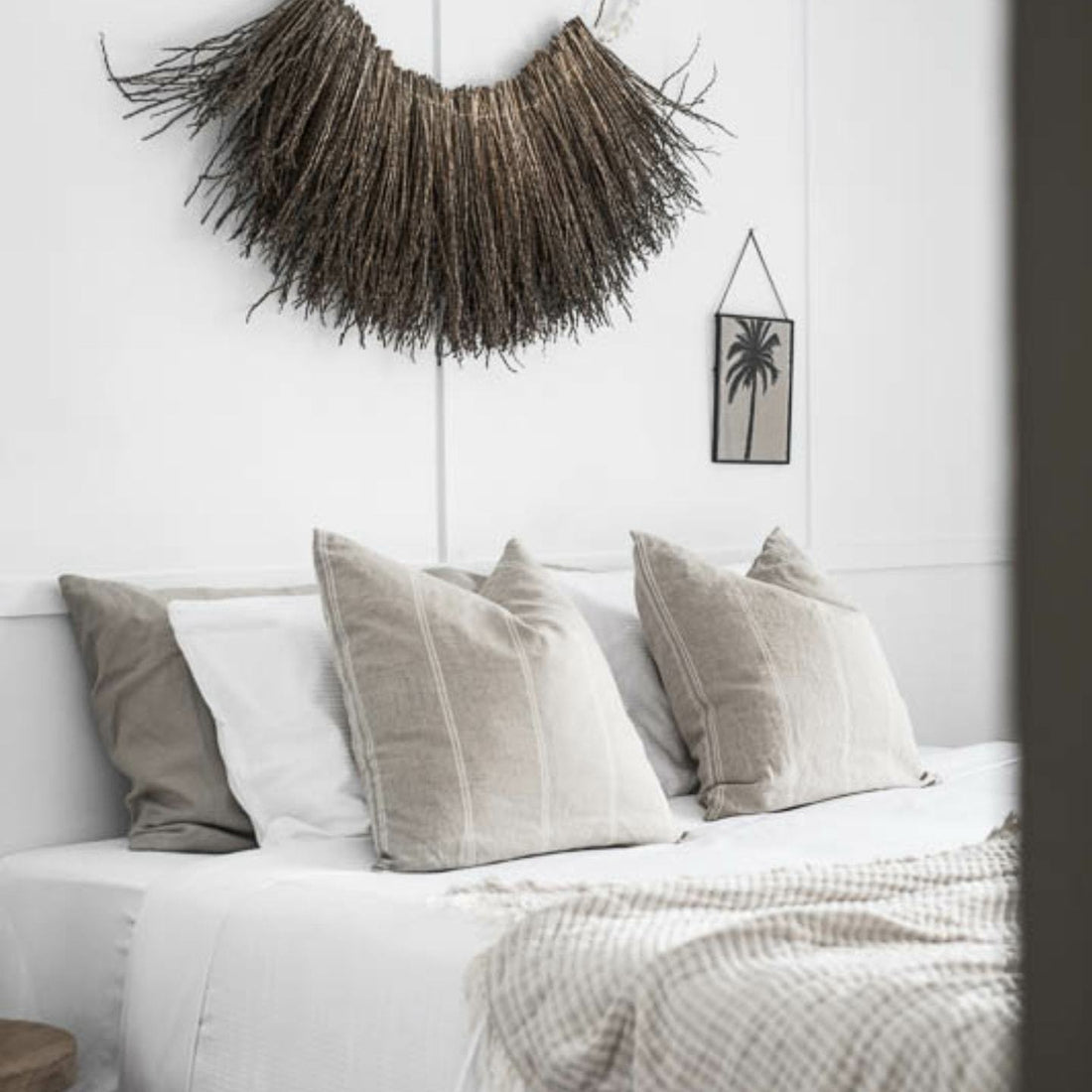 Striped Linen Cushion in Light Grey - Buy 1 Get 1 Free Sale