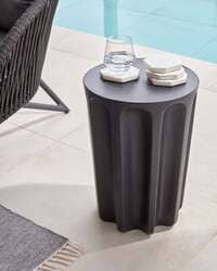 Positano Concrete Side Table in Black