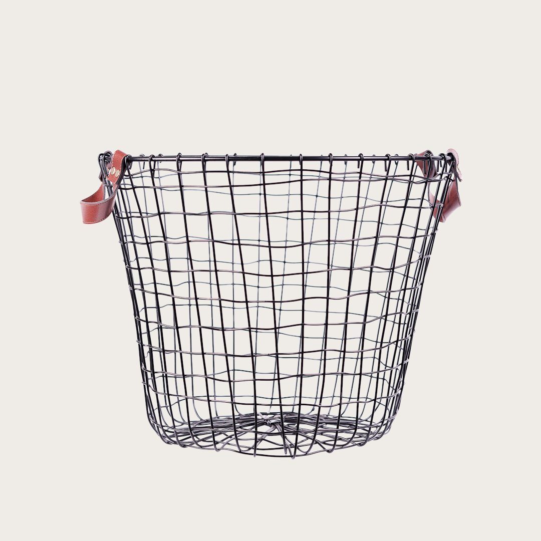 Tomaso-Large-Wire-&amp;-Faux-Leather-Basket