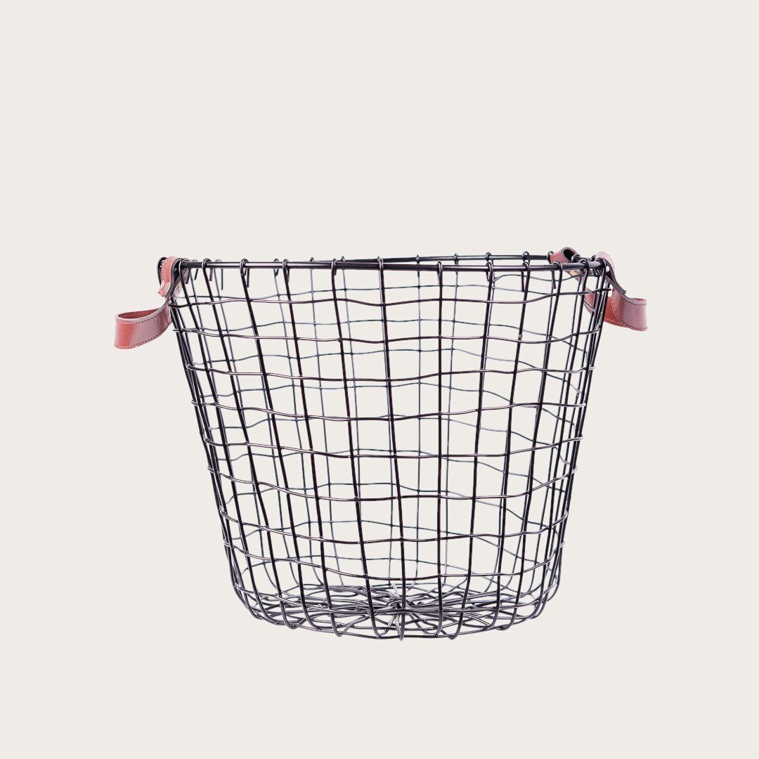 Tomaso-Medium-Wire-&amp;-Faux-Leather-Basket