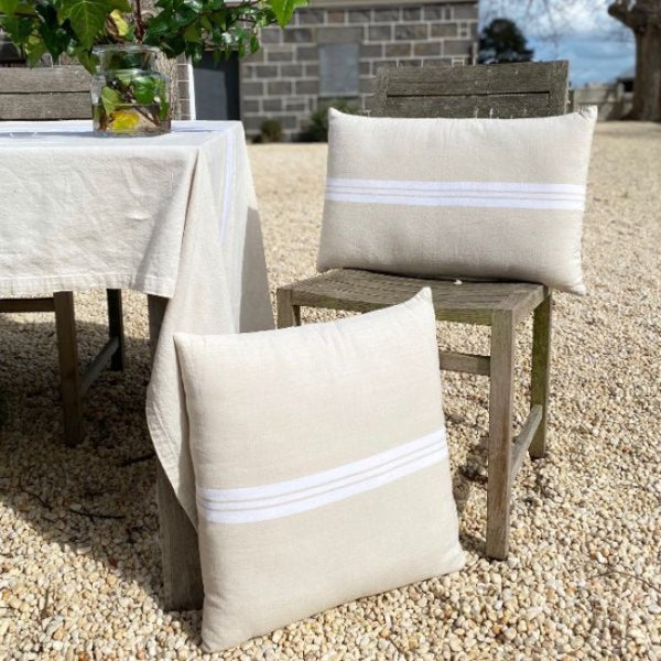 Freya Linen Cushion in Natural/Cream - 50 x 50cm