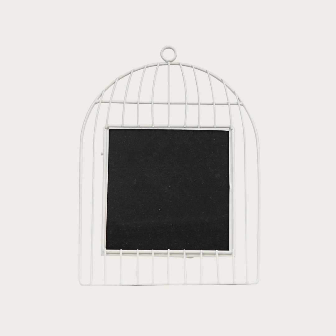 Birdcage Metal Photo Frame in White - Small