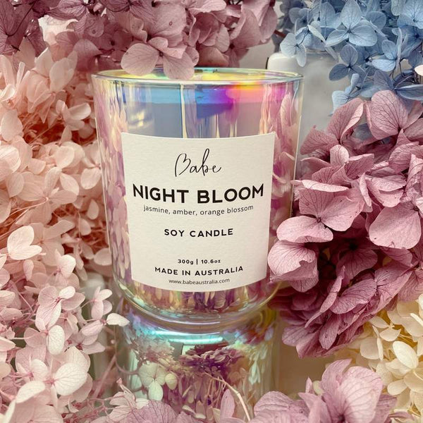 Holographic Night Bloom Iridescent Luxury Soy Candle 55Hr