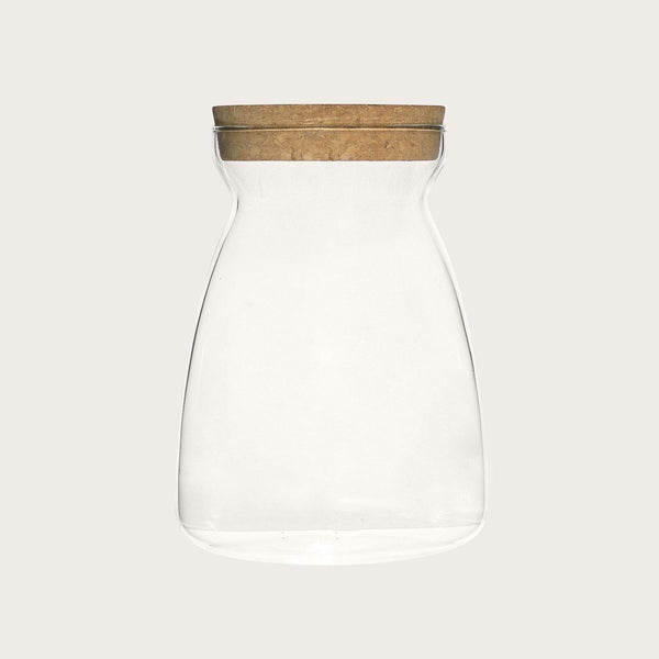 Rosa Glass Storage Jar W/ Cork Lid - Large (Save 50%)