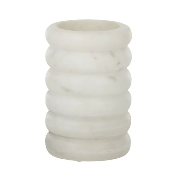 Paloma Large Ripple Marble Vase White (Save 13%)