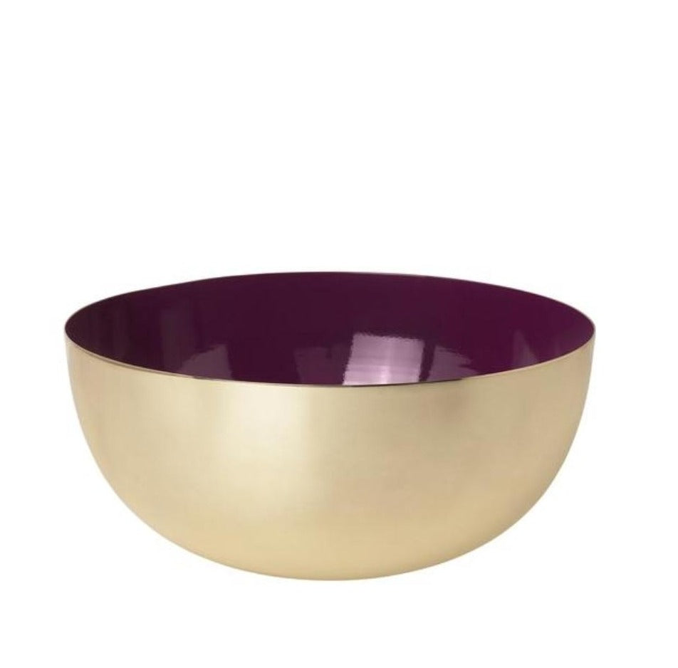 Celia Brass Serving Bowl in Burgundy 16cm