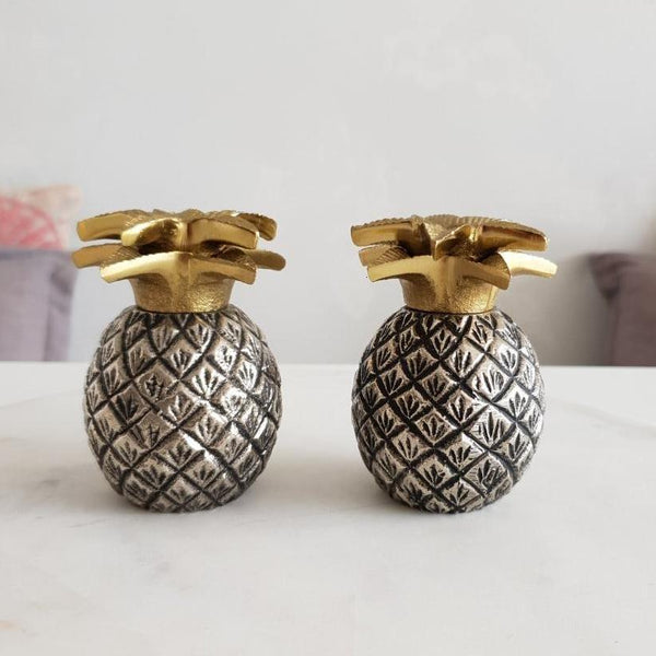 Pineapple Salt and Pepper Shakers in Silver/Gold (Save 50%)