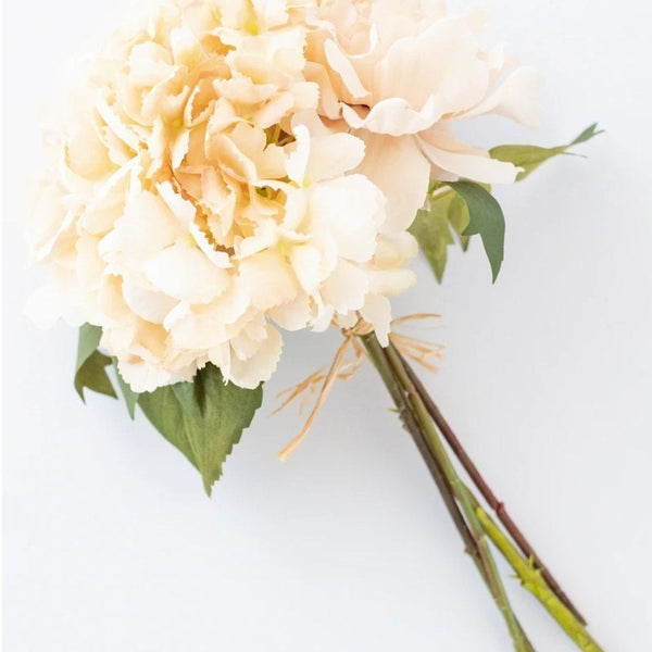 Peony Hydrangea Faux Bouquet in Cream/Pink