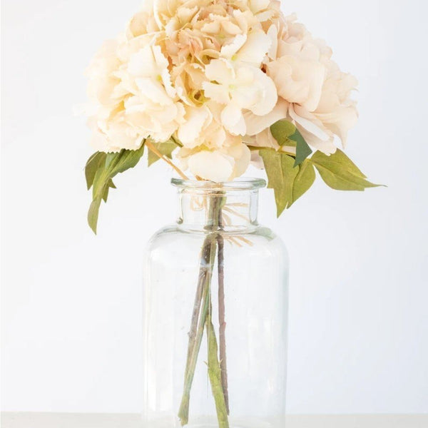 Peony Hydrangea Faux Bouquet in Cream/Pink