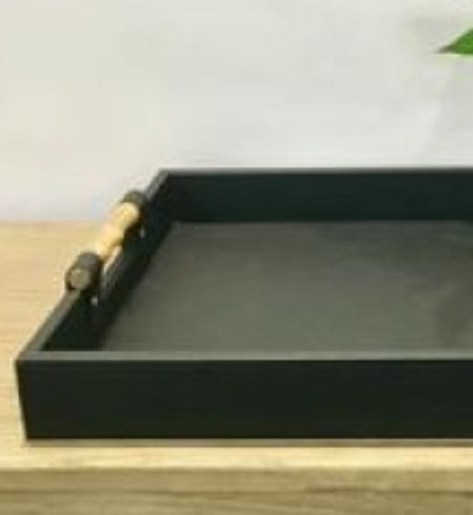 Newport Tray W/ Bone Handles in Black