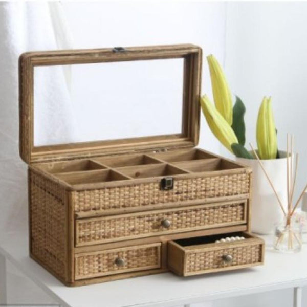 Eve Wood/Rattan Jewellery Box Natural (Save 12%)